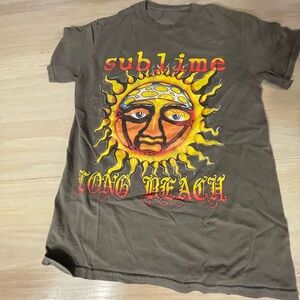 Sublime Long Beach Graphic Tee - Brown with Yellow Sun